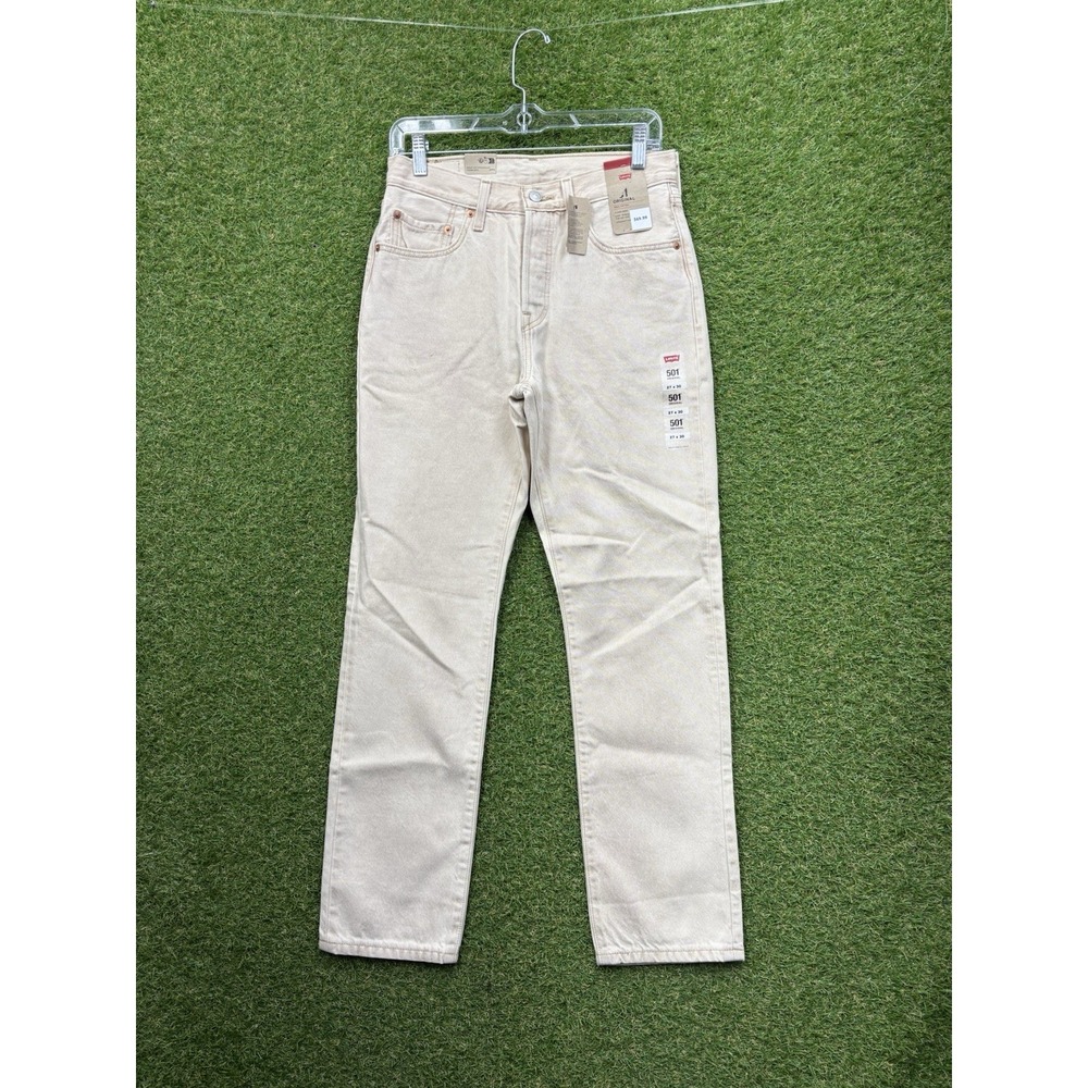 Levis 501 Jeans Womens 27x30 Tan Original High Rise Straight Leg 125010578 New